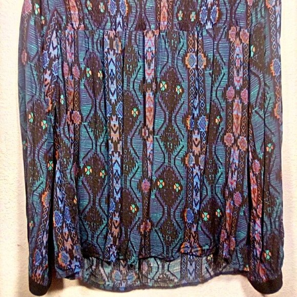 Forever 21 Conceptions Blue Printed long sleeve blouse Size: S - Picture 8 of 12